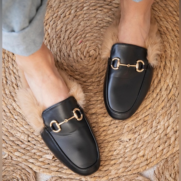 GUCCI Princetown horsebit-detailed shearling-lined leather slippers AUTHENTIC - Picture 4 of 12